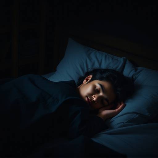 A person sleeping soundly in bed, indicating sleep improvement strategies.