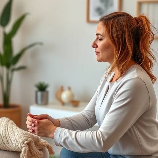 A person talking to a therapist in a calm and supportive environment, highlighting the benefits of professional mental health support.